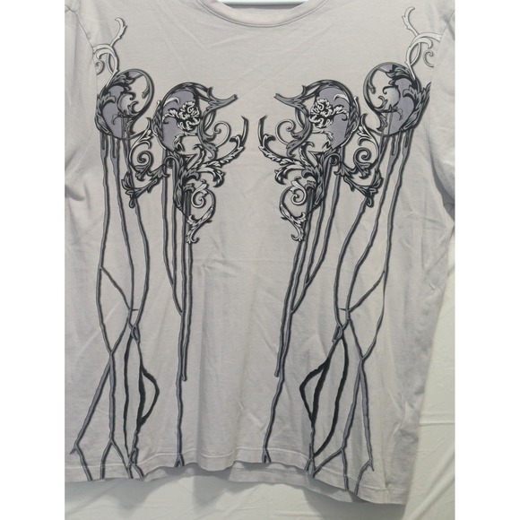 Versace Collection T-Shirt Men's L Gray Baroque Graphic Short Sleeve Tee - Picture 4 of 7